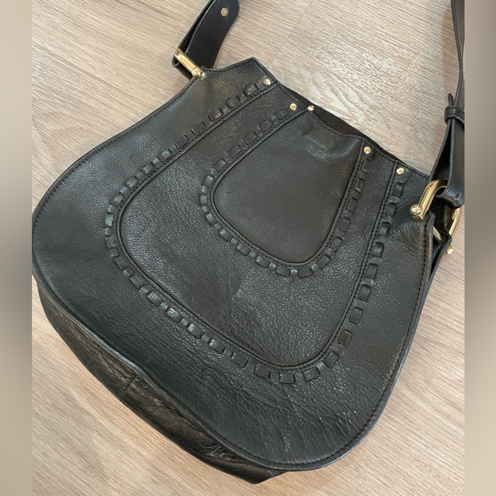 MARGOT Amazing Soft Black Leather Bucket Bag Purse - Picture 2 of 11